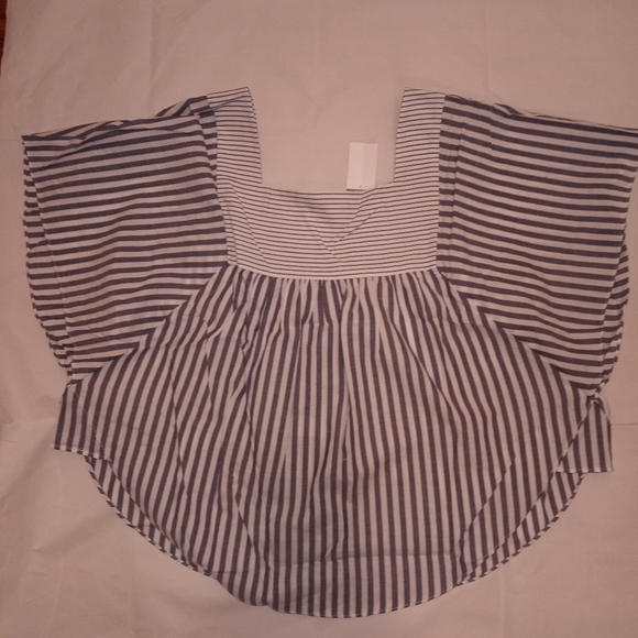 NWT MADEWELL TOP Butterfly Stripe Play Bluish Gray 2X - Picture 8 of 9